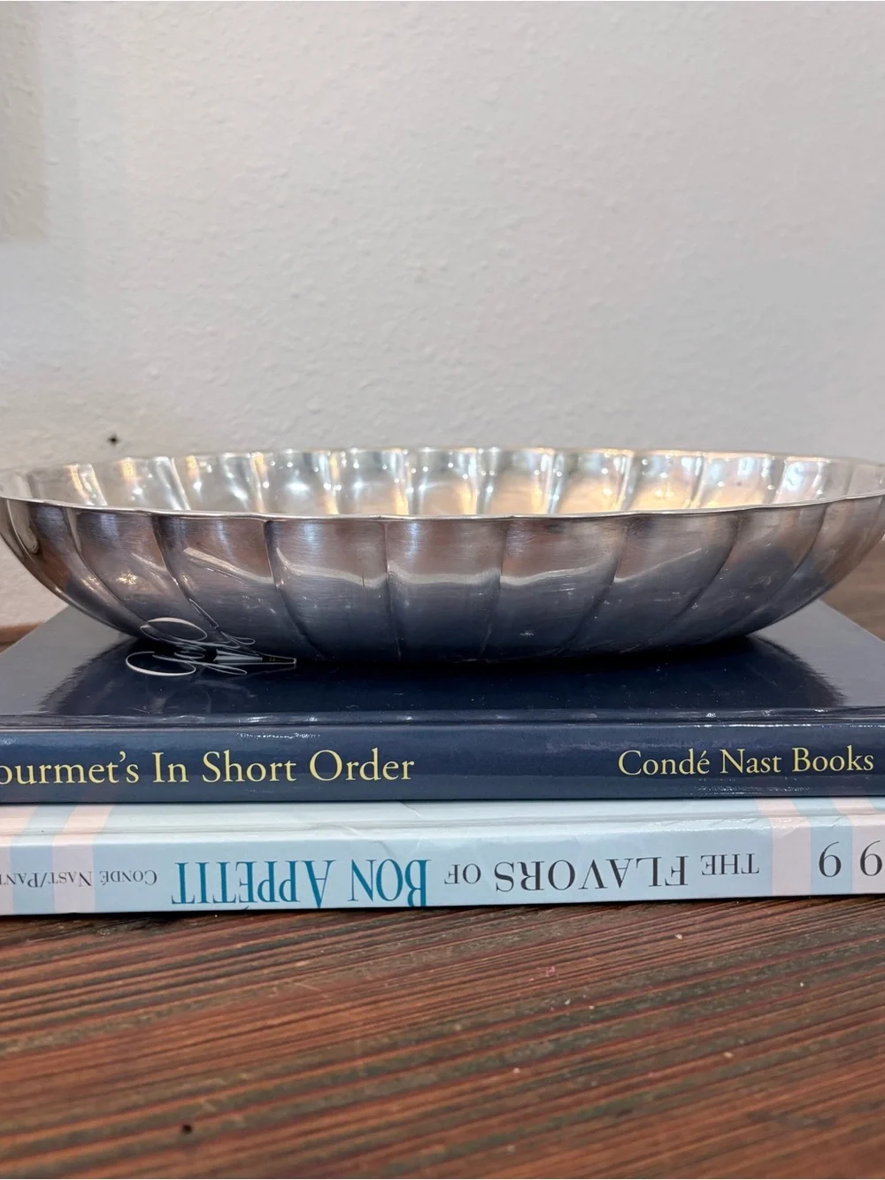 Vintage Silver Plated Oval Serving Tray - Shallow Scalloped Edge